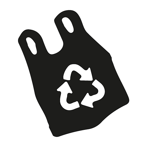 Plastic zak/recycling teken